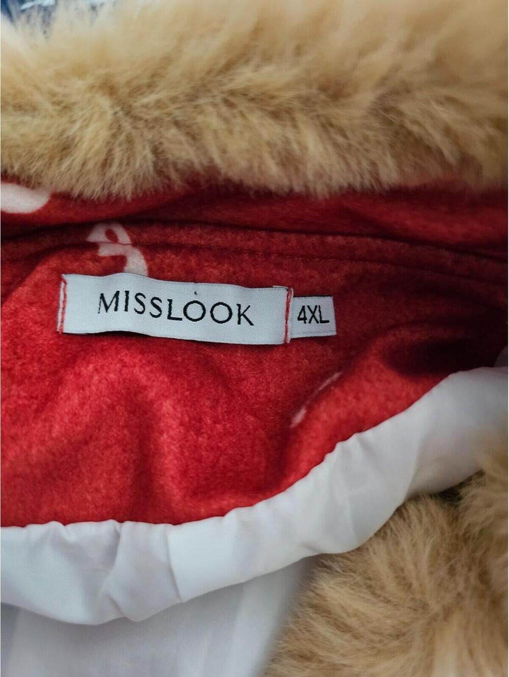 Women's Misslook Button Up Jacket Layered Faux Fur Rusted Brown Size 4XL Pockets - Picture 2 of 16